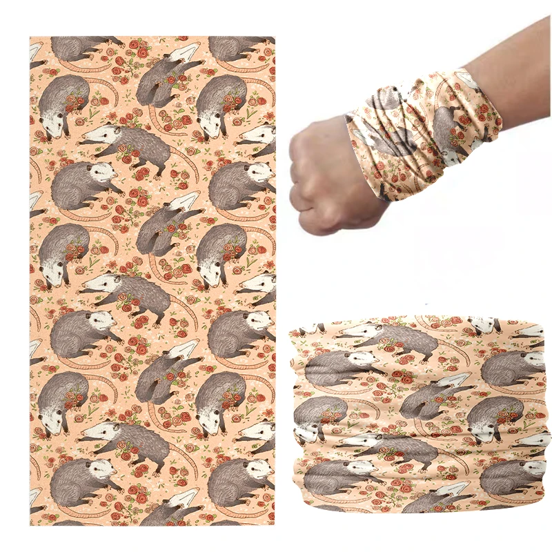Bufanda deportiva con estampado 3D para mujer, pañuelo con patrón denso en capas, divertido, a prueba de polvo, accesorios para el cabello
