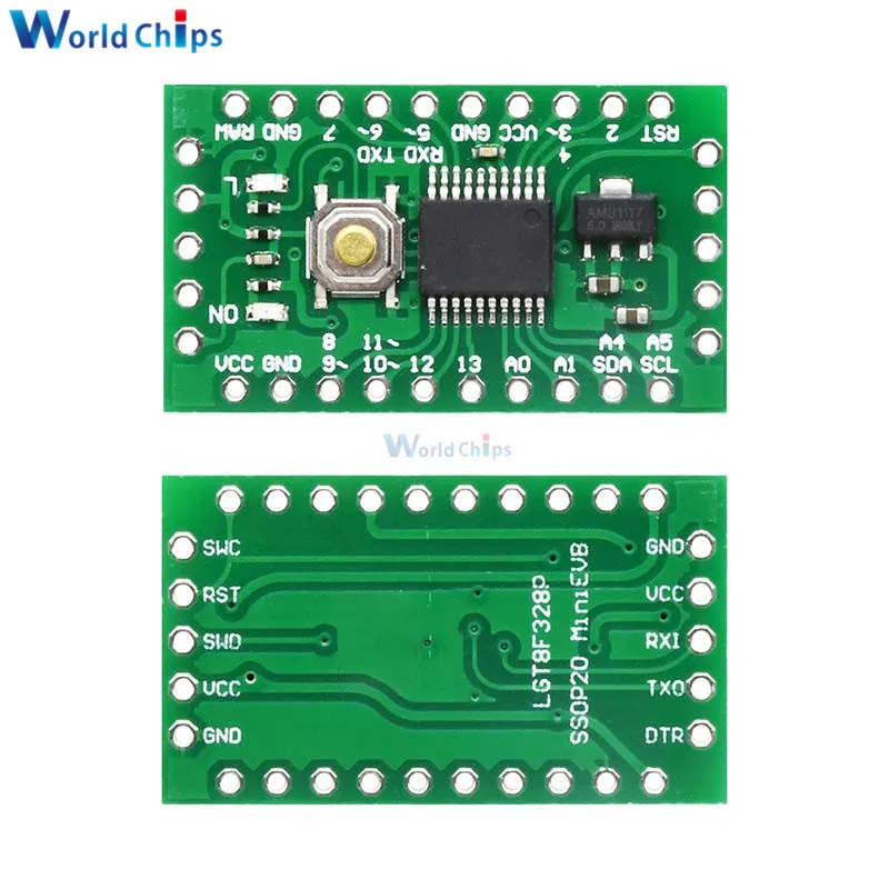 LGT8F328P MiniEVB 3.3V 5V Reemplace la placa controladora Arduino Pro Mini ATMEGA328P