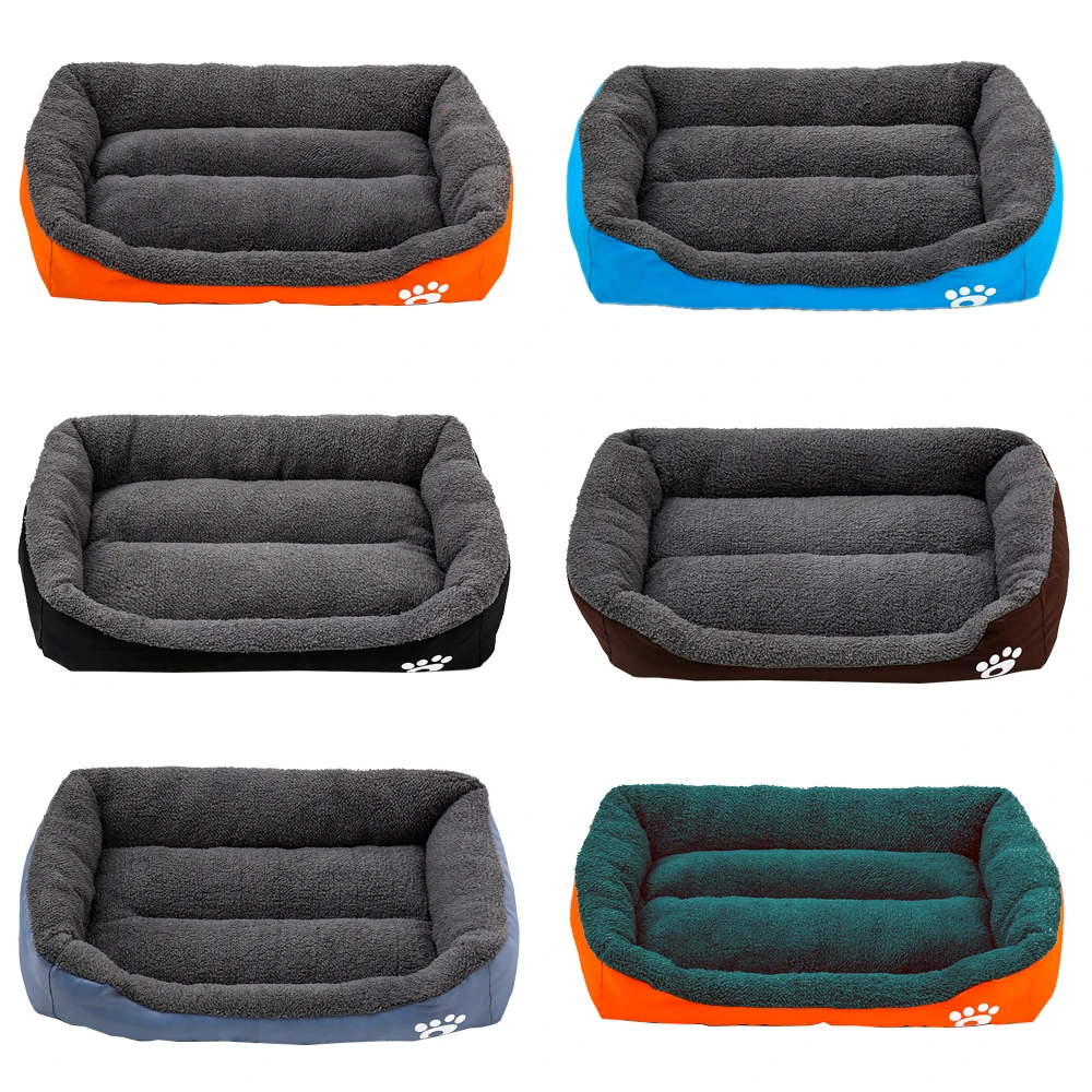 Cama XS-XXL para perros pequeños, medianos y grandes, camas rectangulares lavables para mascotas, fondo impermeable, sofá de lana suave, casa colorida