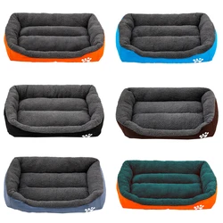 XS-XXL Dog Bed for Small Medium Large Dogs Warming Washable Rectangle Pet Beds Waterproof Bottom Soft Fleece Sofa House Colorful