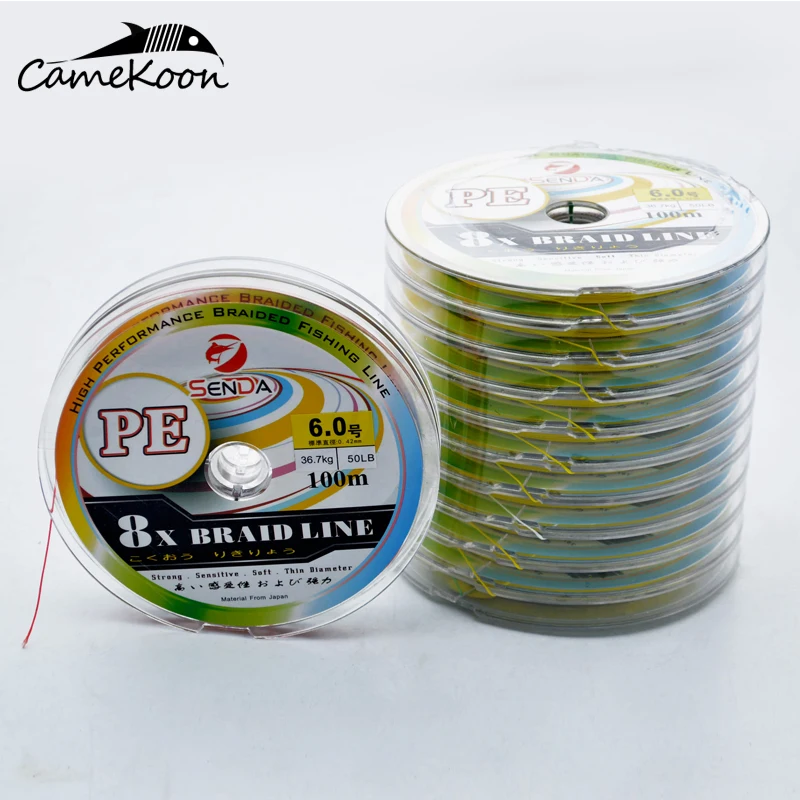 CAMEKOON 100M 200M 300M 500M 1000M PE Braided Fishing Line 8 Strand 10-150LB Multifilament Fishing Line 0.14-0.70mm Fishing Wire