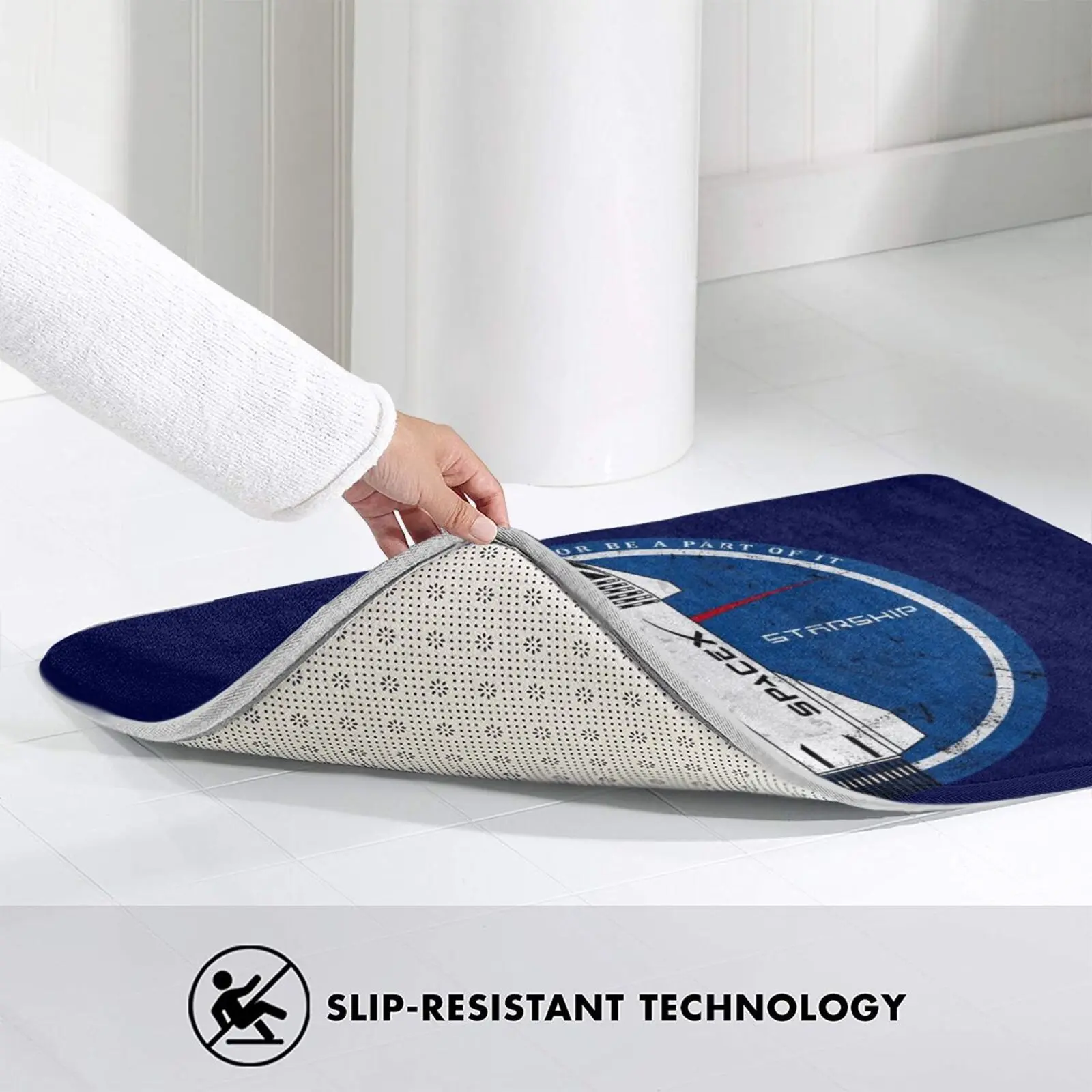 المركبة الفضائية: شاهد الأمر أو أن تكون جزءًا من ذلك، وسادة سجادة ناعمة غير قابلة للانزلاق Spacex Heavy Rocket Musk Vintage #5