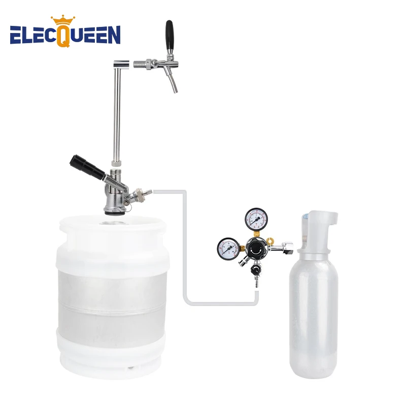 

Homebrew Beer Dispensing Equipment, Craft Beer Carbonated Included Beer Tap Faucet,"D" System Keg Coupler & W21.8 Co2 Regulator