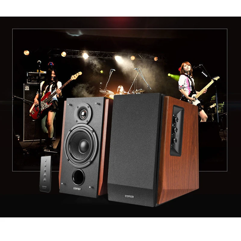 66W High Power Audiophile Speaker R1700BT Bluetooth 4.0 Audio Desktop Computer Speaker Wooden Subwoofer HIFI Audio with AUX PC