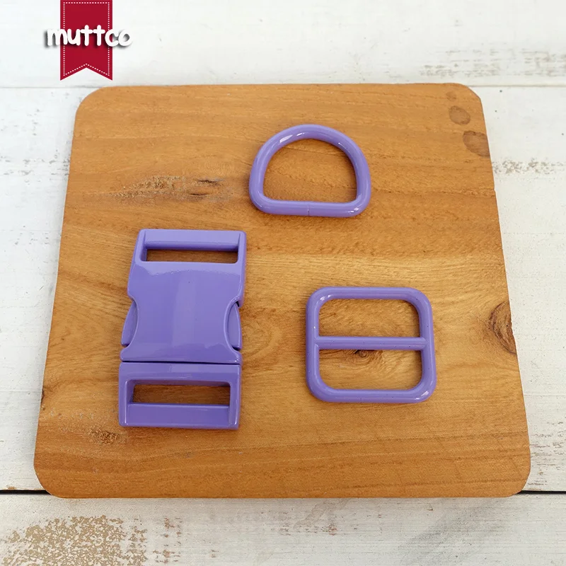 50pcs/lot(metal buckle+adjust buckle+D ring)  for 20mm and 25mm webbing DIY cat dog collar accessory  7 colours