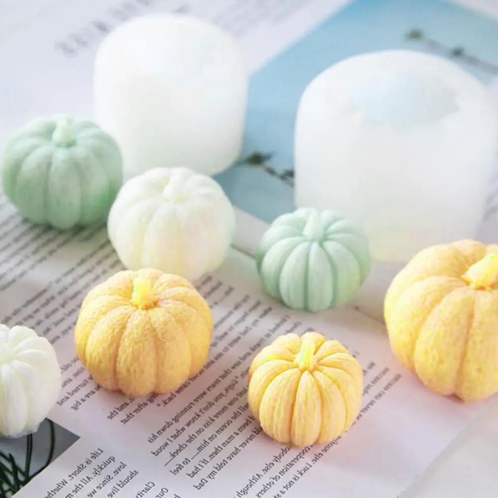 Candle Mold Handmade Non-stick Pumpkin Shape Handcraft Ornaments Soap Mold for Party