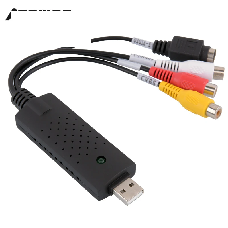 USB 2.0 Video Easycap Adaptor Pengambilan Video 4 Saluran Video TV DVD DVR Kartu Mendukung Win10 dengan Audio DVR