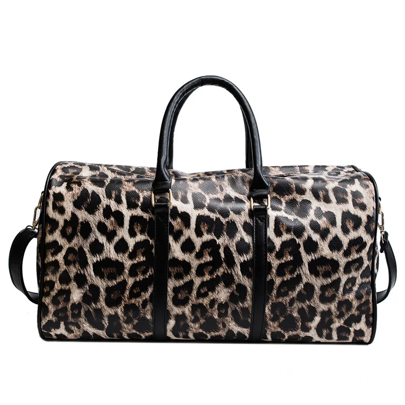 Leopard Style Travel Bag Men Fitness Waterproof Handbag Female Sports Shoulder Bag Women Weekend Gym Bags Large Capacity