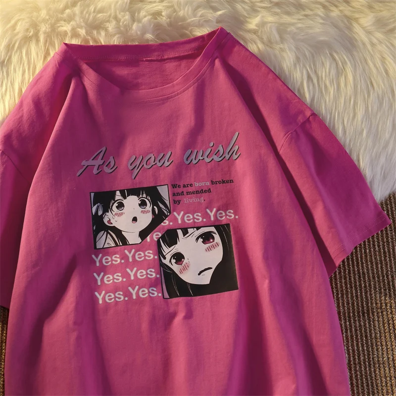 

Japanese Anime Girls Women's T-shirts Graphic Kawaii Cartoon Short Sleeve T-shirt Harajuku Ulzzang Oversized TShirts Tops