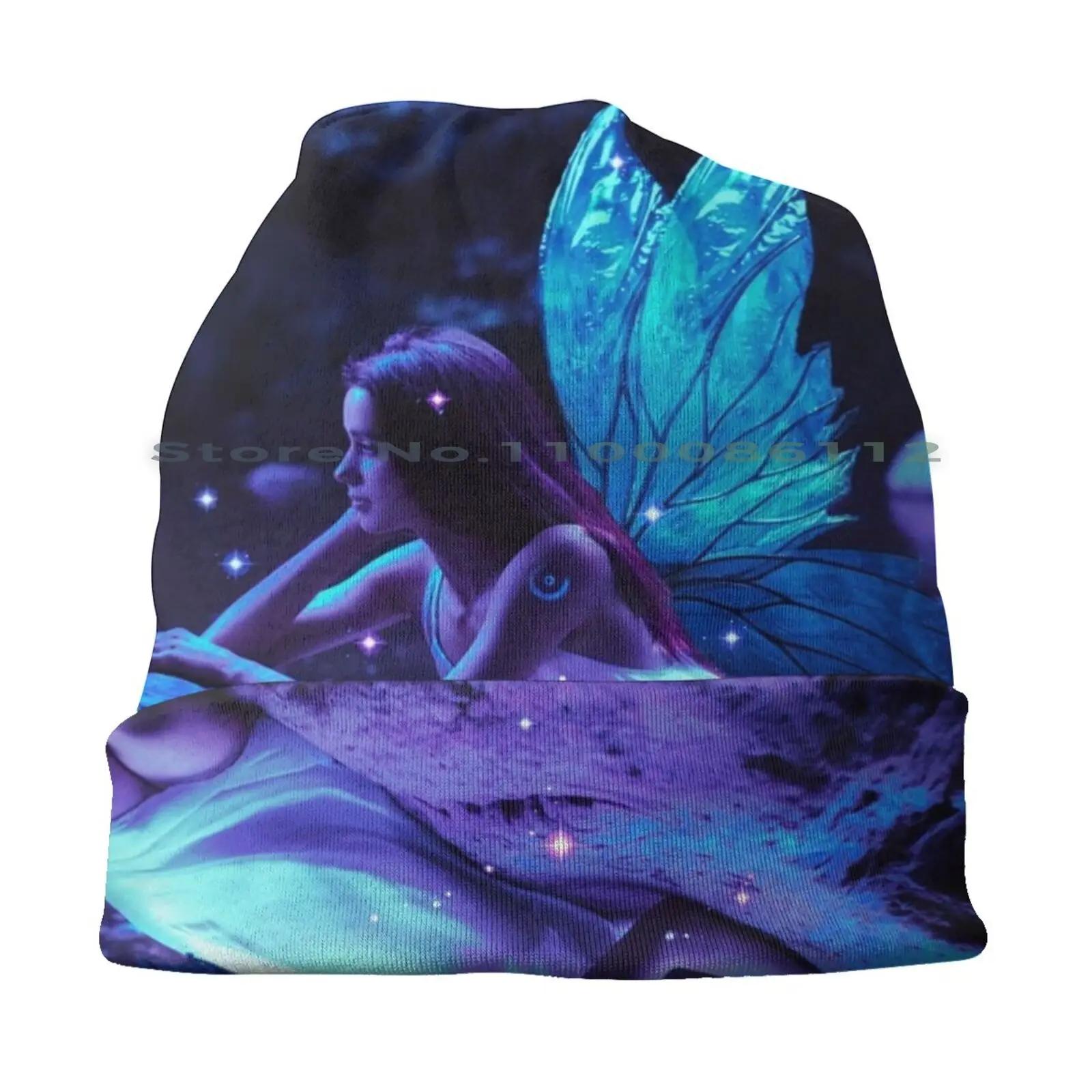 Fairy In A Fantasy World Beanies Knit Hat Water Glow In The Dark Fairytale Vannalv Fiction Fantasy Magical Girls Mist Fog