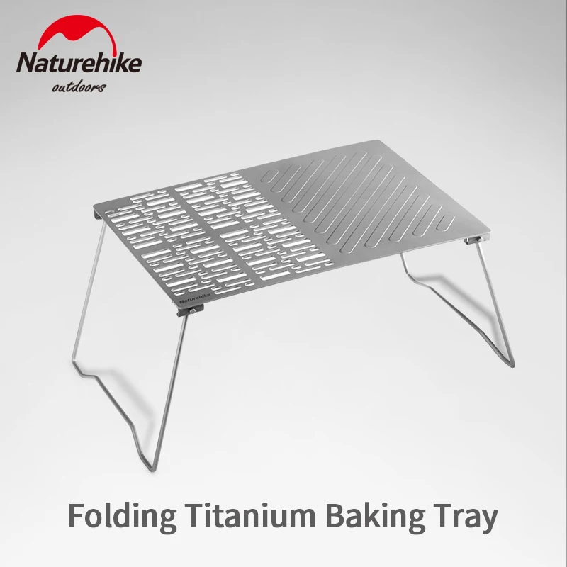 

Naturehike Outdoor Folding Table Plate Ultralight Portable Titanium Plate Rack Camping Picnic Small BBQ Table With Storage Bag