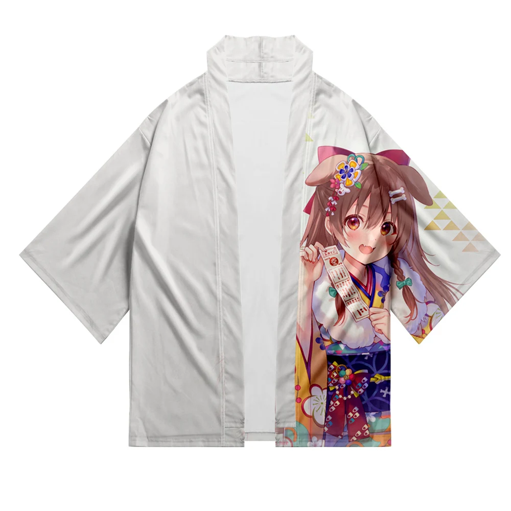 HOLOLIVE-VTuber Inugami Korone 3D para hombre y mujer, blusa Sexy de manga de tres cuartos, estilo Kawaii, Kimono de moda para vacaciones de verano