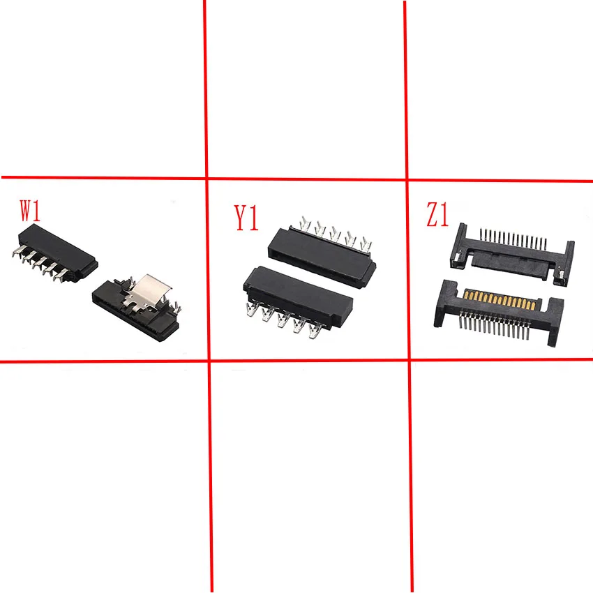 5PCS SATA Right Angle Straight Patch Type 15 Pin 15P Male Adapter Connector For Hard Drive HDD