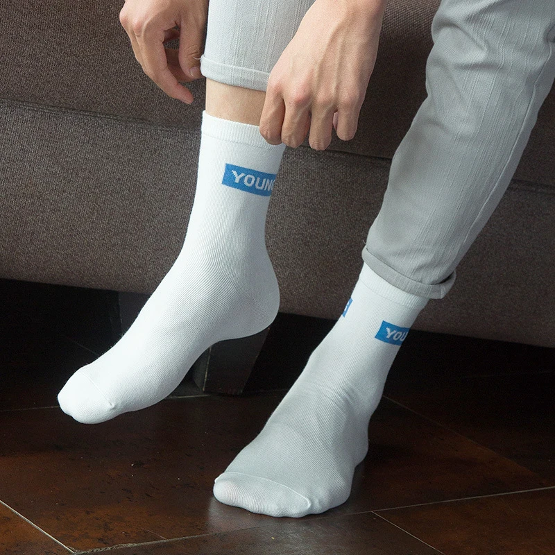 Chaussettes provoqué en coton peigné pour hommes, haute qualité, cadeau pour hommes, automne, nouveau, lot de 5 paires, taille 38-44, 2023