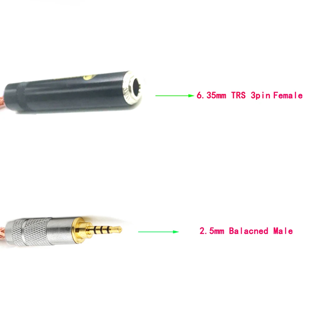 

HIFI Single Crystal Copper 2.5mm TRRS Balanced Male to 6.35mm TRS 3pin Female Audio Adapter Cable 2.5mm to 1/4 6.35mm