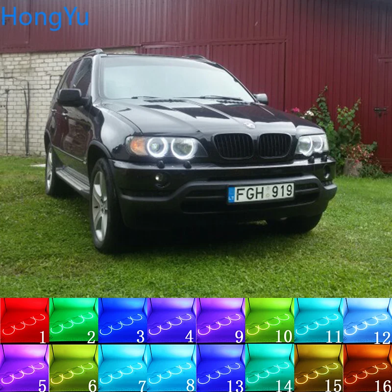 

For BMW E53 X5 2000 2001 2002 2003 Multi-color Led Angel Eyes Kit RGB Halo Rings Daytime Running Light DRL