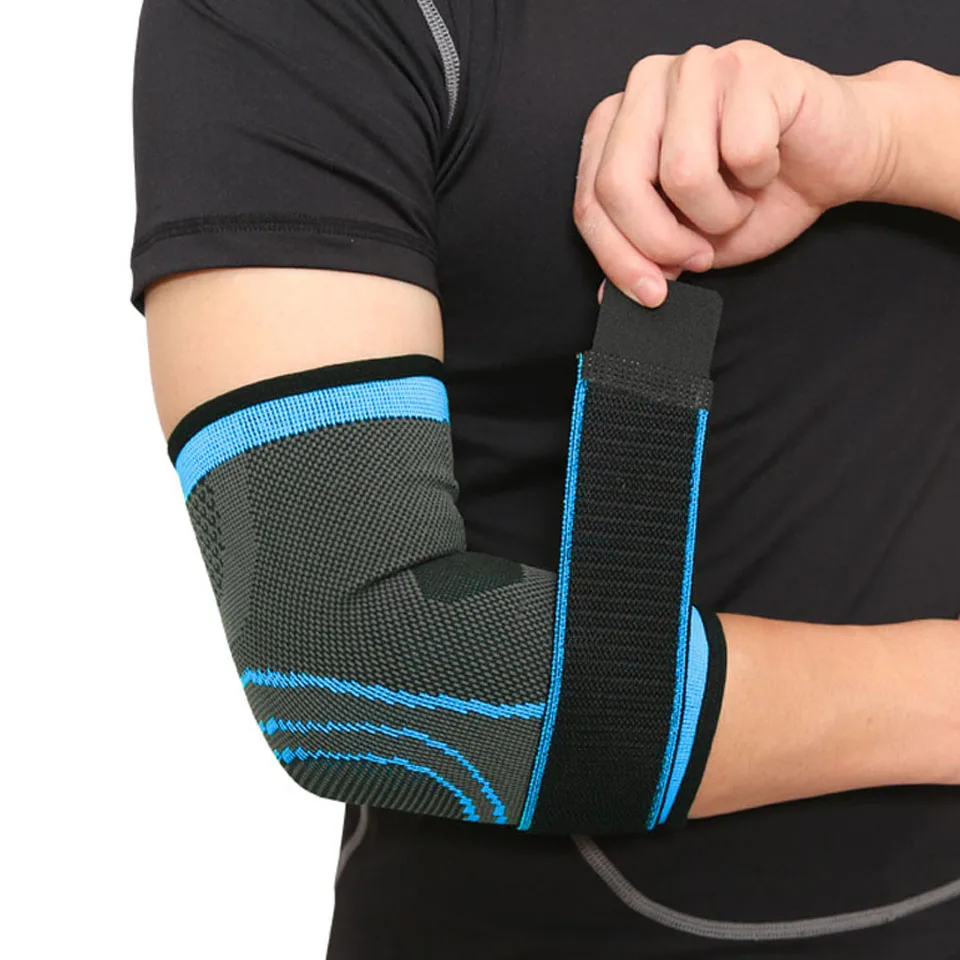 1PCS Sports Elbow Brace Compression Sleeve Arm Support with Strap for Tendonitis, Arthritis, Bursitis, Pain Relief, Recovery