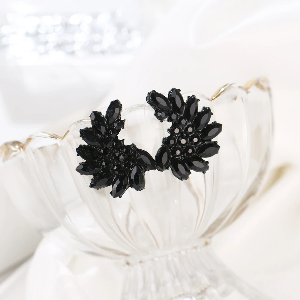 2020 Z Fashionable generous charm charming pure black dark desire resin wings fan-shaped earrings party party gifts