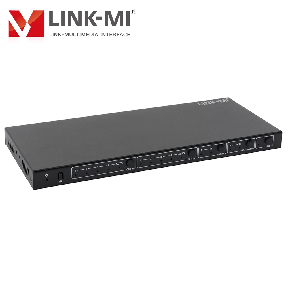 LINK-MI 4x 2 macierz HDMI przełącznik 4K @ 60Hz z wyciągiem Audio/skalą/funkcją ARC/EDID przełącznik matrycy 4K