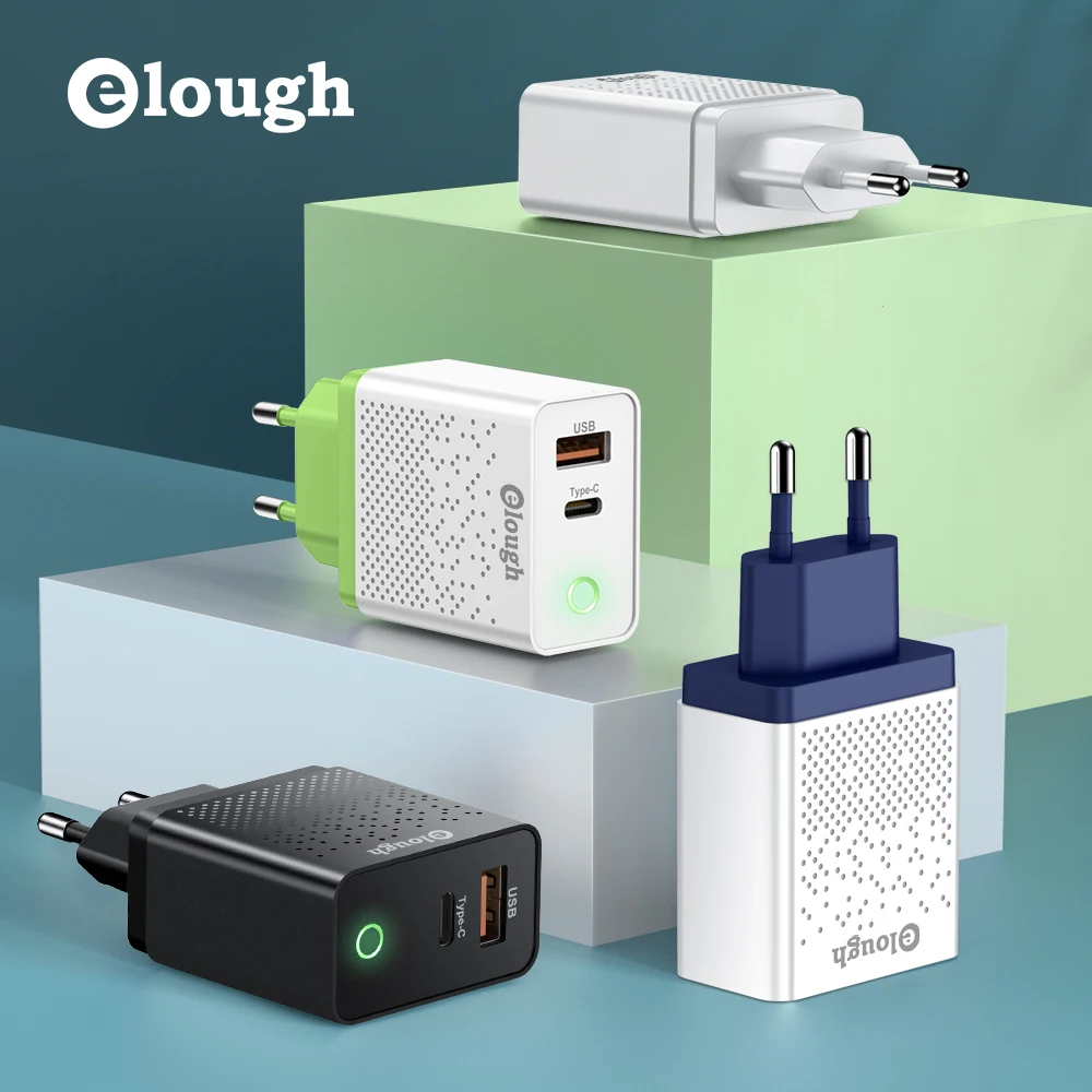 Elough Quick Charger 3.0 USB Charger for iPhone 12 13 Xiaomi poco x3 LED Digital Display Fast Charging 5 USB Wall Phone Charger image 6
