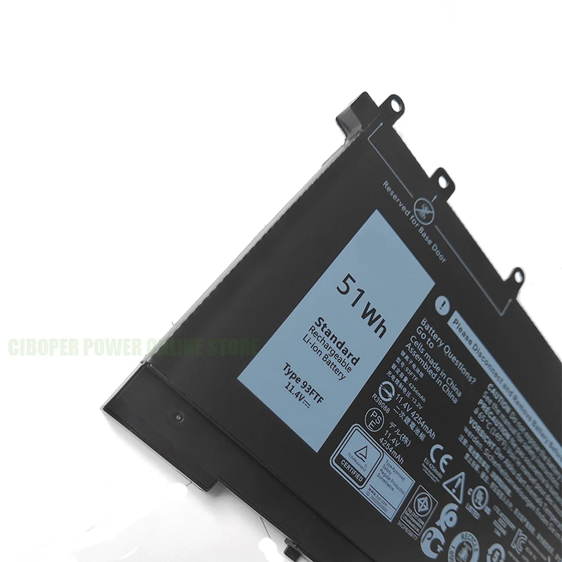 CP batería del ordenador portátil 83XPC D4CMT 4YFVG 93FTF 11,4 V 51Wh para Latitude 12 5290 Latitude 15 5580 5288 5280 5290 5480 5488 5490 5590