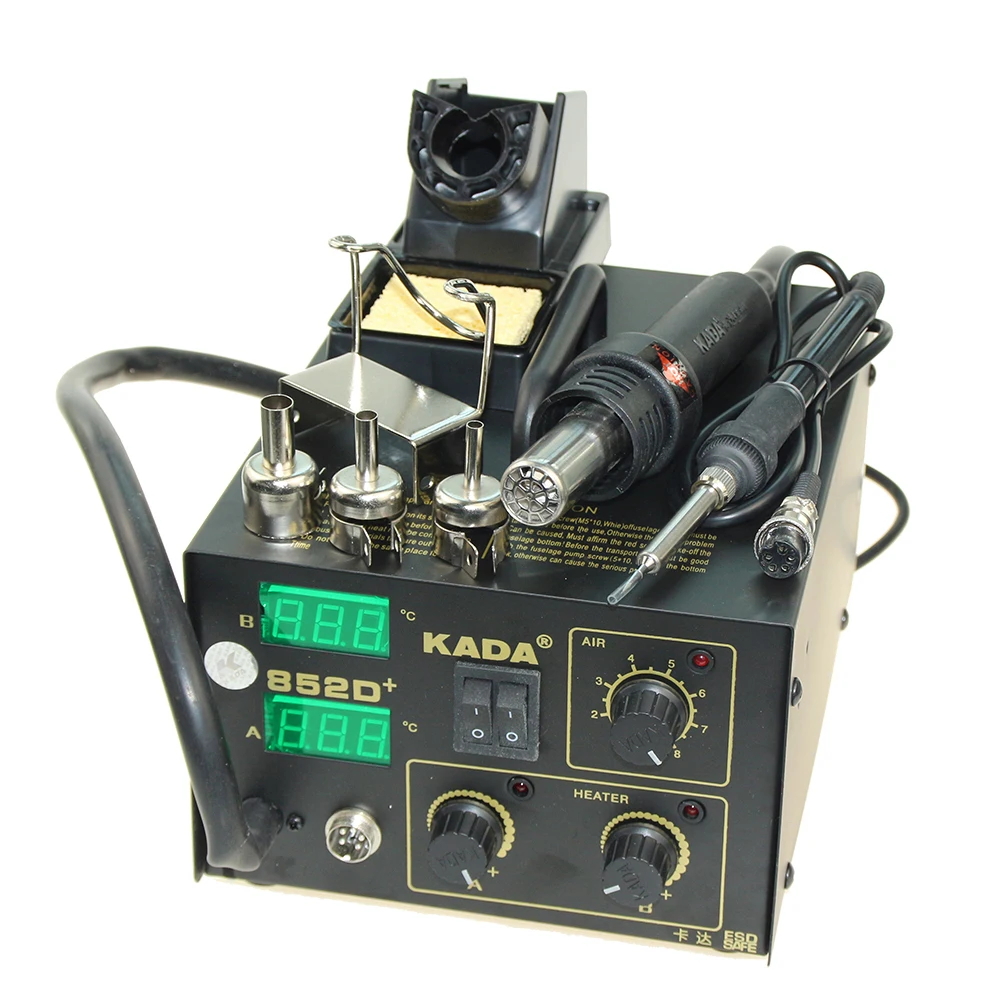 DHL Free Ship KADA 852D+ Rework Machine,Welder Machine , SMD SMT Hot AiR & Iron 110V 220V avaliable