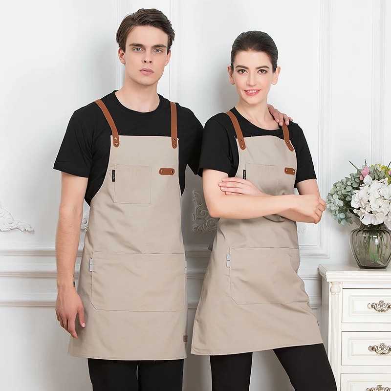 Delantal de cocina Unisex, uniforme de trabajo sin mangas, babero, ropa de trabajo, delantales antiincrustantes, Chef, cocinero, cafetería,