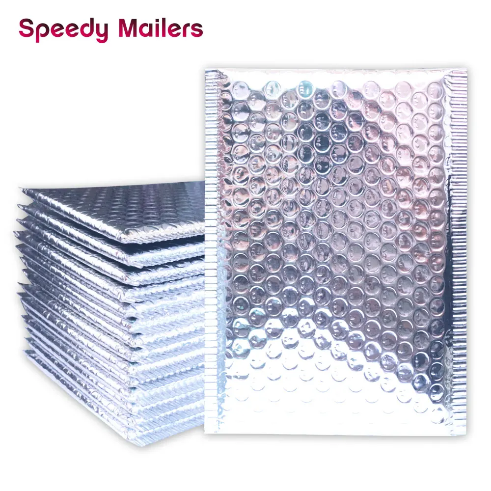 Speedy Mailers 10PCS/Lot 15x18cm Silver Aluminium Foil Bubble Mailer Bags Metallic Bubble Padded Envelope Shipping Bag