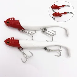 36g/40gSoft Lure Fishing Lead Head Wobbler Jigging Bait Silicone Sea Bass Lure pike Rockfish Grouper Carp Fishing Sea Fishing