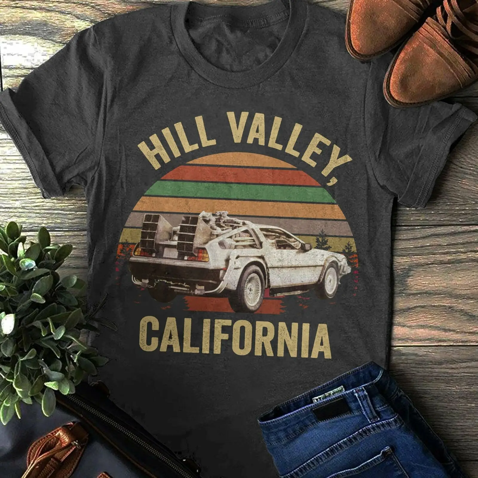 Camiseta Masculina de Volta para o Futuro, Marty Mcfly Algodão Tees, Tops Clássicos, Harajuku Streetwear, Hill Valley