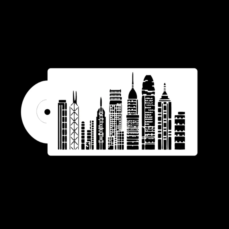 5pc City Building Stencil pareti fai-da-te stratificazione modello di pittura Decor Scrapbooking goffratura forniture riutilizzabili