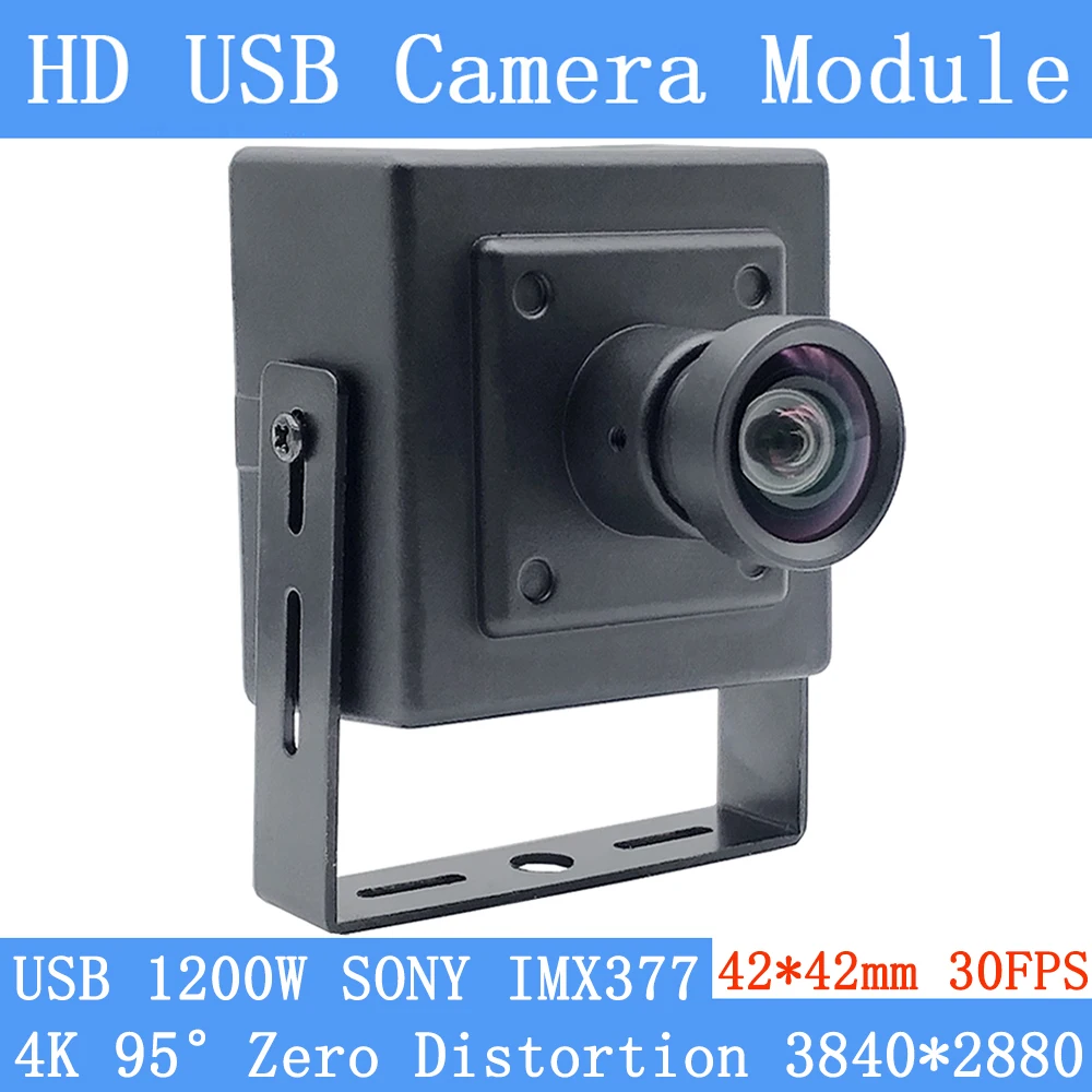 

4K No Distortion Webcam Mini Sony IMX377 30FPS 1200W USB Camera Surveillance Video For Windows Linux Android Support Audio