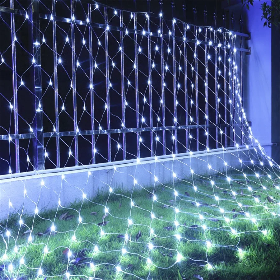 1.5X1.5M 2x2M 3x2M 6x4M LED Net Mesh Fairy String Light Garland Window Curtain Christmas Fairy Light Wedding Party Garland Light