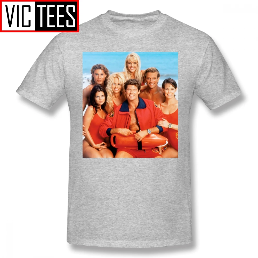 رجل Baywatch تي شيرت Baywatch حرس تي شيرت لطيف الذكور تي شيرت القطن موضة طباعة 5x التي شيرت