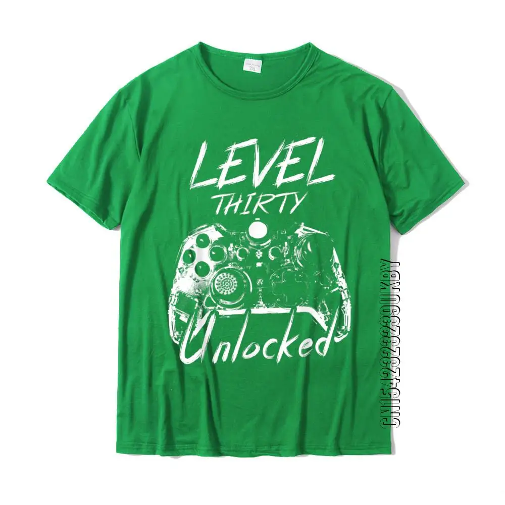 Level 30 Unlocked 30 Years Old Vintage Gamer 30th Birthday T-Shirt Plain Personalized Tshirts Cotton Men T Shirt Fashionable