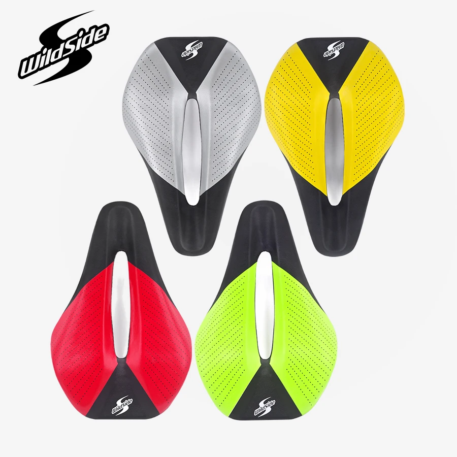 Wildside Bicycle Triathlon Saddle Comfortable Racing Road TimeTrial TT Saddles Men Women  Split Nose Cycling Soft Bike Seat Part