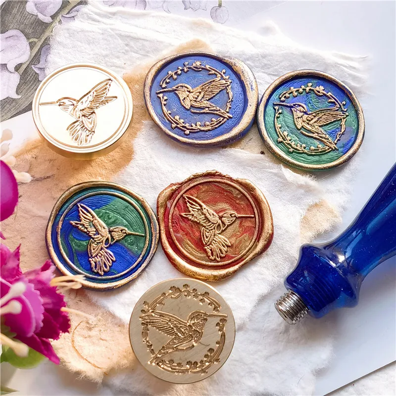 Animal Hummingbird wax seal stamp Retro Birds Sealing Wax Stamps Head For Cards Envelopes Wedding Invitations Gift Packaging