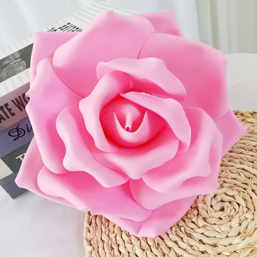 PE Flat Bottom Rose Foam Flower Decoration, Home Wall, Wedding Background, DIY Roses Flower Head, Floral Shop Window Layout