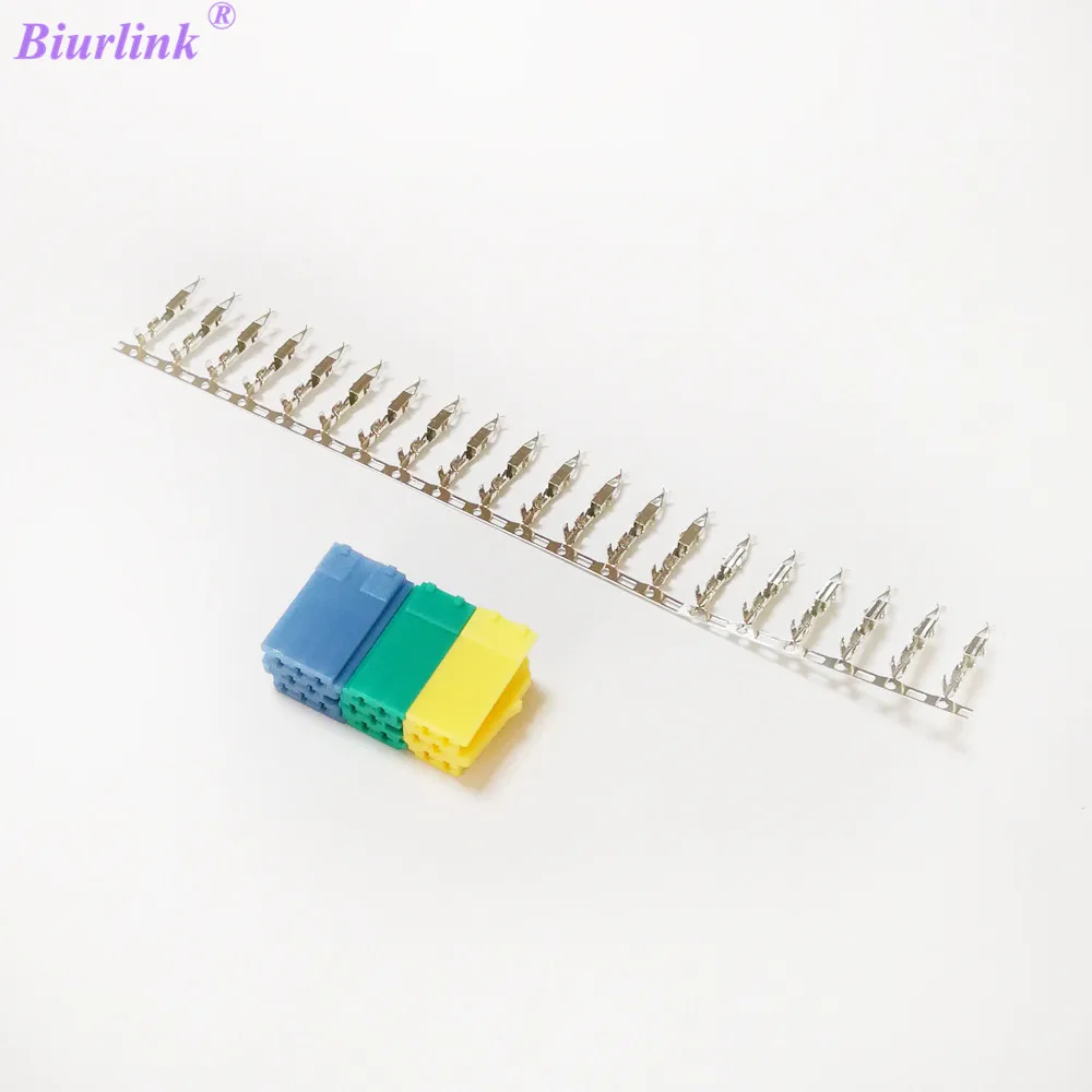 Biurlink For VW AUDI Peugeot Female/Male Universal Car Radio ISO 20Pin Socket Connectors MINI ISO Connector 20PIN 5 Sets