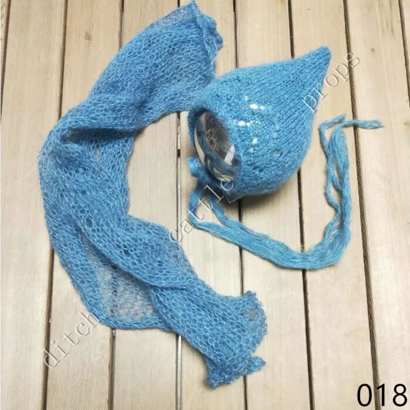 Complete Set Of SaleHand Knit Mohair Wrap With Bonnet Newborn Photography Props Baby  Studio Clothing