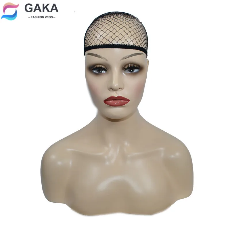 GAKA Black Beige Hair Net Wig Caps with Elastic Mesh Hairnets Wig Caps for Women Open Ended Snood Fanchon