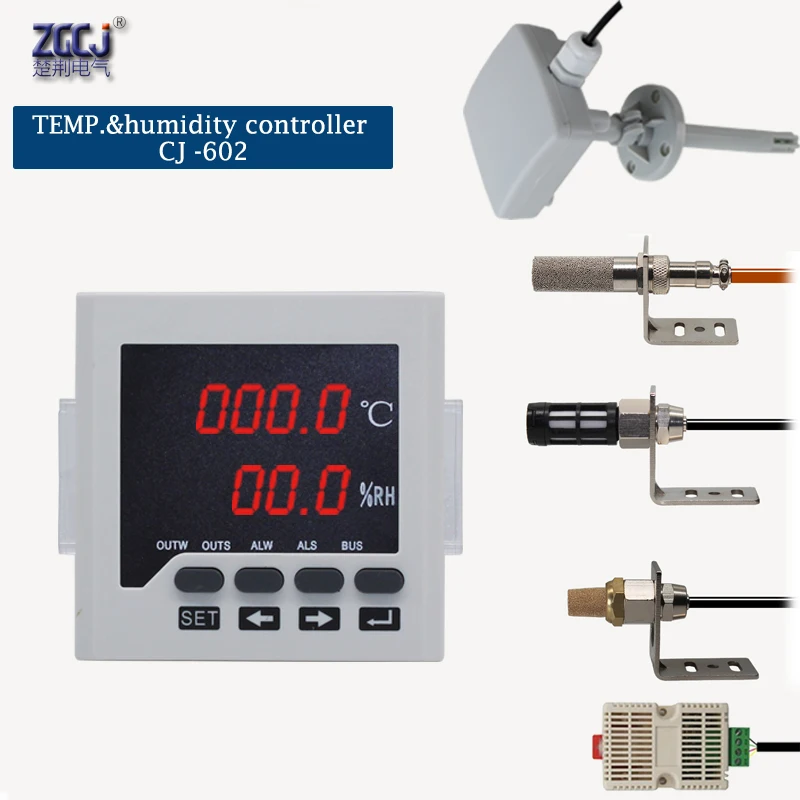 Termostato digitale intelligente regolatore di temperatura e umidità con sensore 2 IN 1 0.0 ~ 99.9% RH 40 ~ 120 Celsius CJ-602