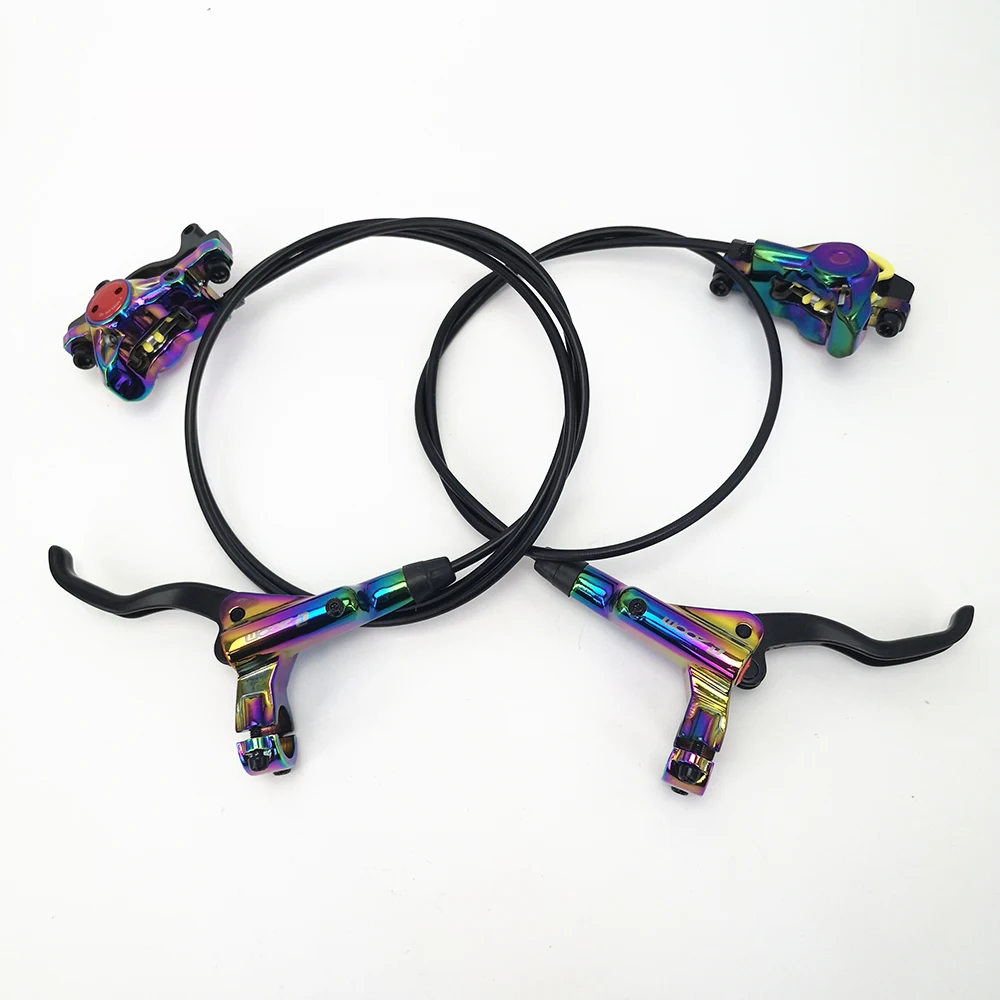 Colorful MTB Bicycle Hydraulic Disc Brake Bike Oil Brake Front Rear Set Clamp Mountain Bike Brake Rainbow Kits 800/1400 mm