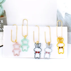 TUTU 5pcs/lot original creative suquin candy office school metal index bear rabbit paper clips stationery supplie H0370