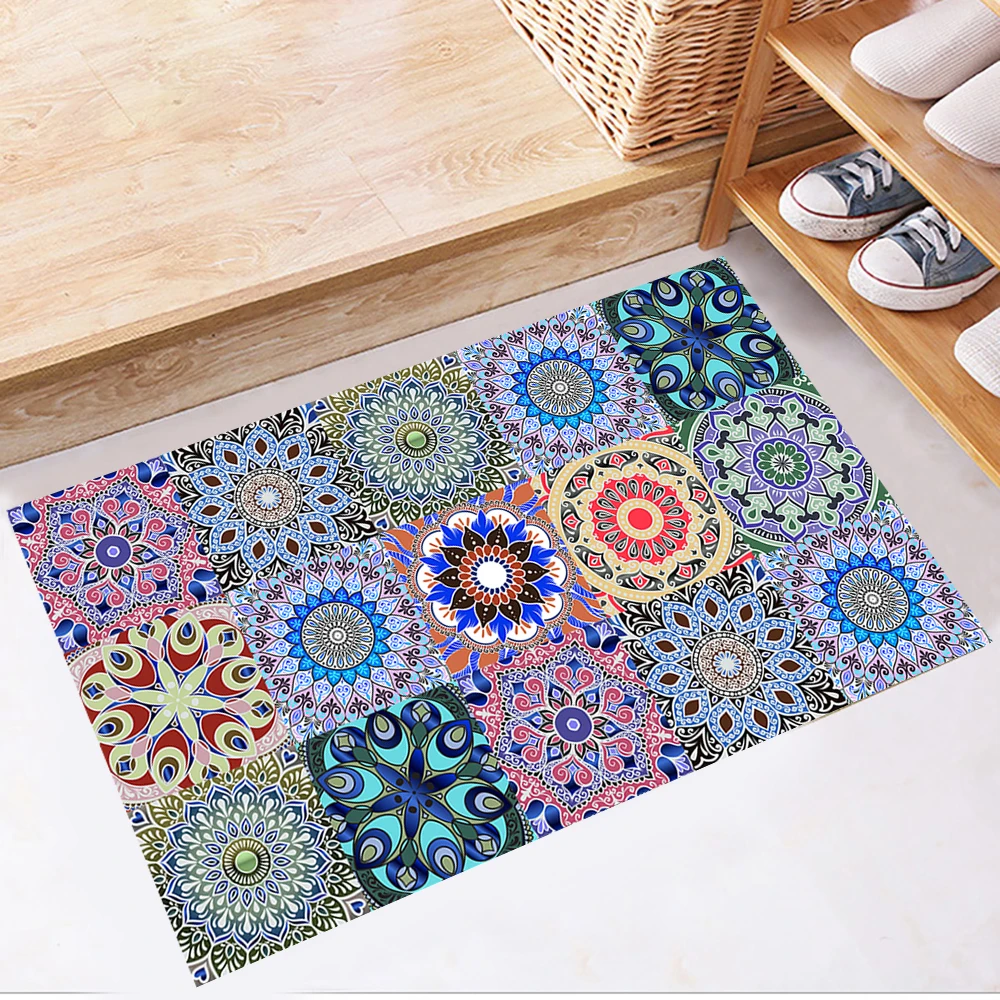 10/15/20cm Mandala Style Matte Surface Tile Sticker Peel & Stick Decoration Film For Tiles /Ground in Kitchen Wardrobe Wallpaper