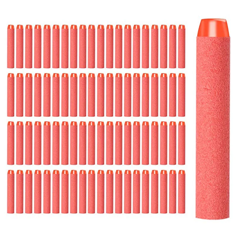 1000/500/400/300/200/100pcs Red Solid Round Head Bullets 7.2cm For Nerf Series Blasters Refill Darts Kids Toy Gun Accessories