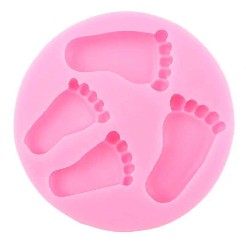 Baby Foot Silicone Molds DIY Party Cupcake Topper Fondant Cake Decorating Tools Candy Chocolate Gumpaste Mould