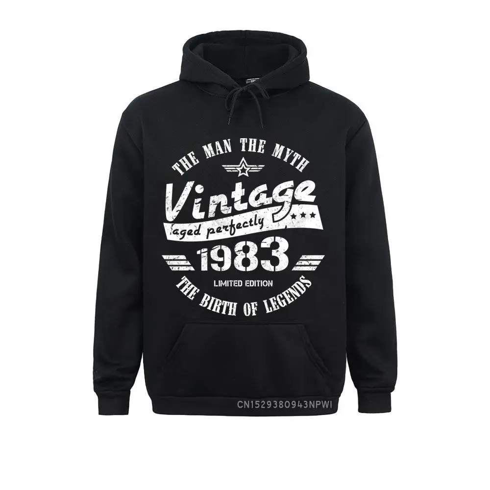 

Man Vintage 1983 36th Birthday Sweatshirt Gift For Men Hoodie Leisure Hooded Long Sleeved Clothes Costume Basic Coats Wholesale