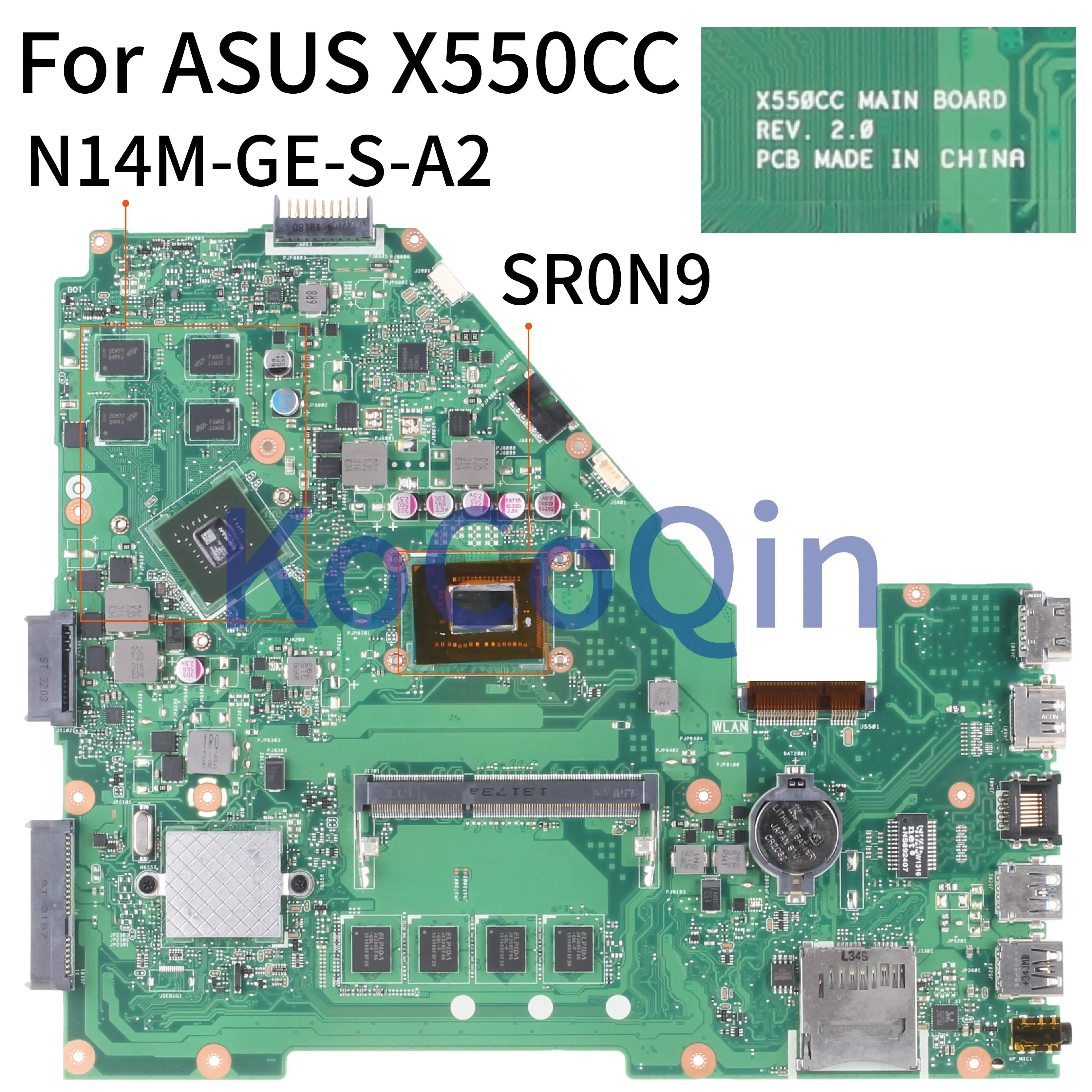 X550CC For ASUS X550CC X550CA X550CL R510C Y581C X550C 4GB GT720M Notebook Mainboard REV.2.0 SR0N9 Laptop Motherboard