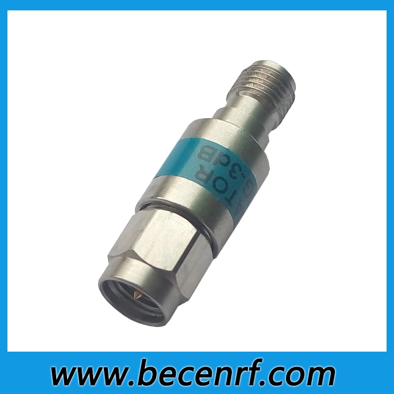 Stainless steel 2W SMA  RF Fixed Attenuator DC-6GHz 50Ohm 1db 3db 5db 6db 10db 15db 20db 30db Coxial Connector